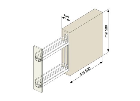 KESSEBÖHMER - Výsuv Arena Style 15-3D pro utěrky antracit