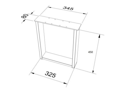 ARdesign stolová podnož pro lavici U, 450 černá