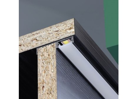 LED profil FLOOR LINE 3 m černý + krytka mléčná