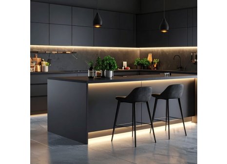 LED profil FLOOR LINE 3 m černý + krytka mléčná