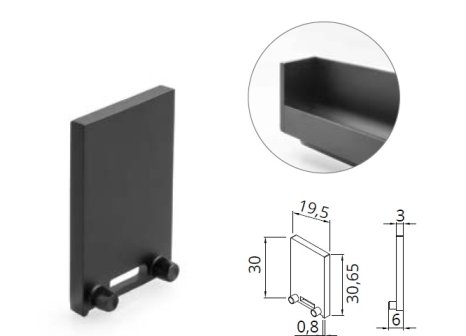 Art koncovka plná černá mat