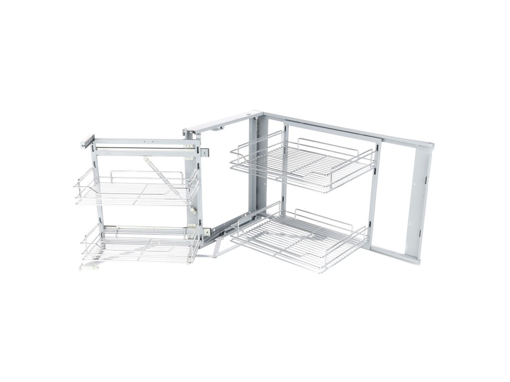 Box rohový CORNER FRONT Classic 900 drátěný dno P/L chrom