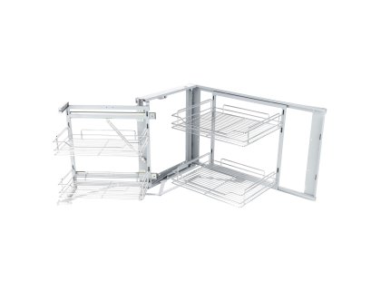 Box rohový CORNER FRONT Classic 900 drátěný dno P/L chrom