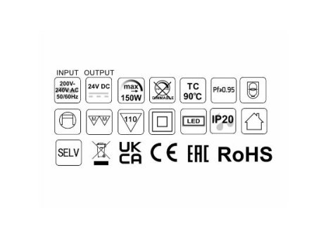 LED napáječ 24V150W SLIM bez kabelu