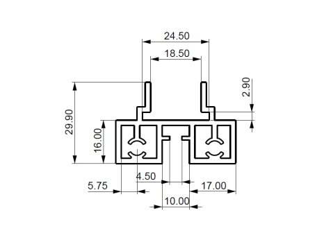 Cemux STARSHIP hliníkový profil AR01 horní a spodní černý 3 m
