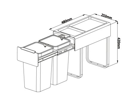 CEMUX sorter MEDIUM 30/2 2x14L antracit