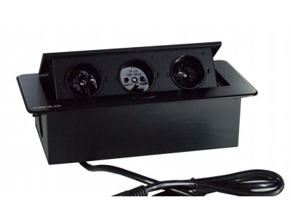 Výklopná zásuvka LIFTBOX 3x230V černá
