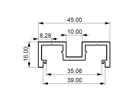 Cemux STARSHIP hliníkový profil boční AR01 černý 3 m