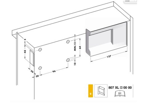 Rektifikační závěs CAMAR 807 XL pravý