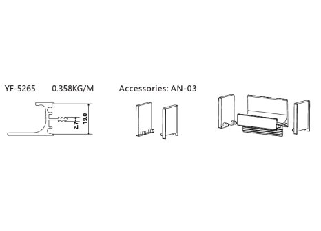 Narážecí úchytový profil Art 3 m černá mat