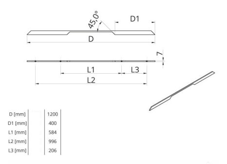 Úchytka Klea černá matná 996 mm