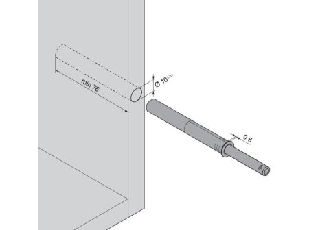 BLUM 956A1006 píst TIP-ON déllka 76mm šedý s čočkou