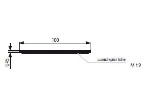 Samolepící okopový plech výška 100 mm