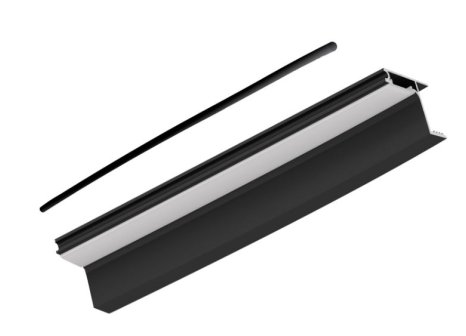 Úchytový profil LED LL-07 jednostranný černá mat + krytka mléčná 3 m