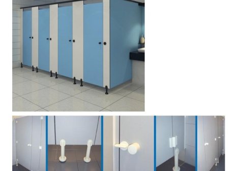 Kování pro WC boxy sada plastová L bílá