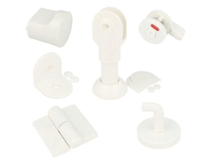 Kování pro WC boxy sada plastová L bílá