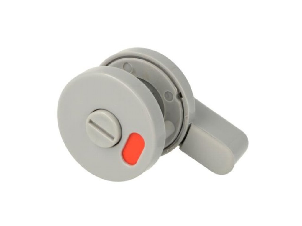 Kování pro WC boxy knoflík s ukazatelem plast šedý