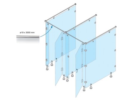 Kování pro WC boxy závěsná tyč ø19x3000 mm