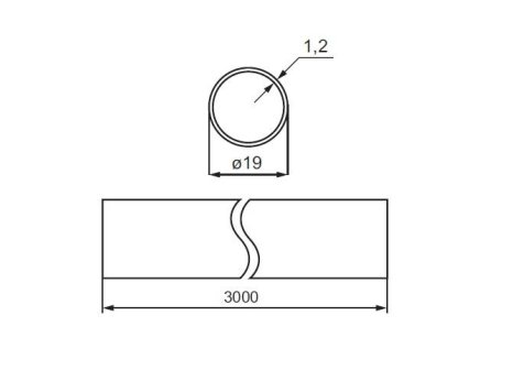 Kování pro WC boxy závěsná tyč ø19x3000 mm