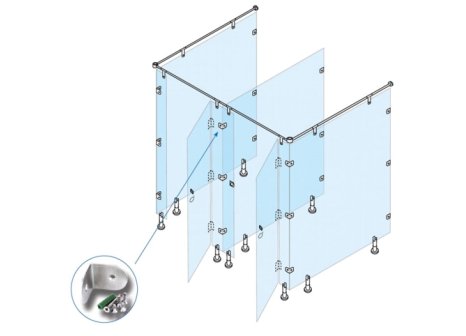 Kování pro WC boxy držák L-I bok/bok