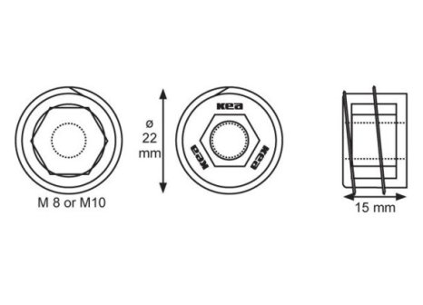 Matice závrtná pro stolové nohy - M10