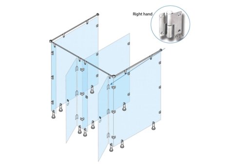 Kování pro WC boxy závěs pravý naložený
