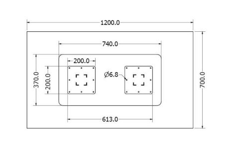 Stolová noha centrální STABIL DOUBLE