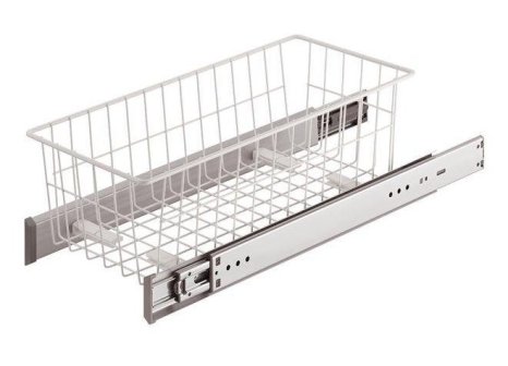 Výsuvný šatní koš drátěný na prádlo EKO šedý