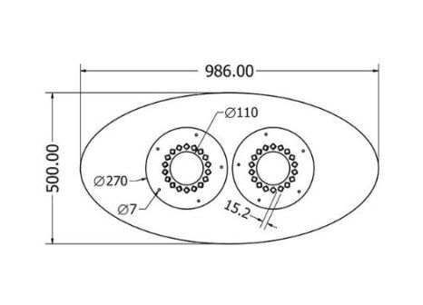 Stolová noha centrální ELEKTRA DOUBLE