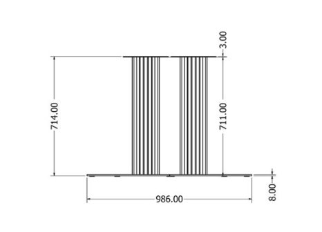 Stolová noha centrální ELEKTRA DOUBLE