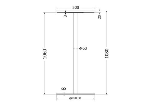 Stolová noha centrální STABIL BAR