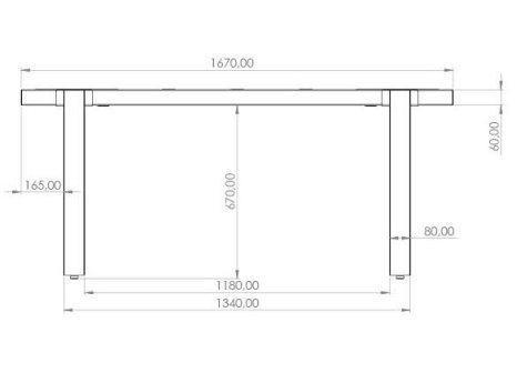 Stolová podnož k rozkládacímu stolu VERTO180