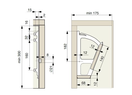 Kování na botník výklopný víceřadý