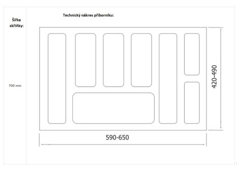Cemux příborník STAR antracit 700/500 mm