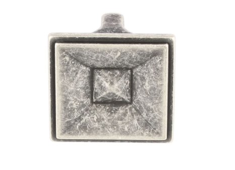 Knopka Elvira rustikální patinovaná stříbrná 40 x 40 mm