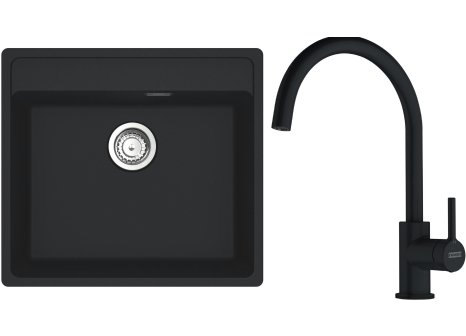 Franke dřez MRG 610-52  RTL + FC 6018 - Černá, Černá matná