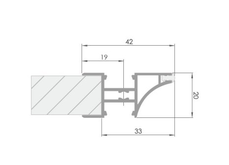 Úchytový profil LED LL-08 oboustranný hliník -3 m bez krytek
