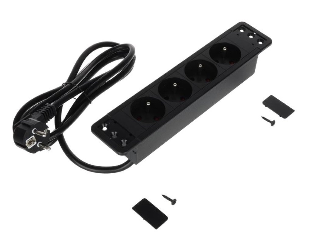 RIEX elektro zásuvka 4x230V černá