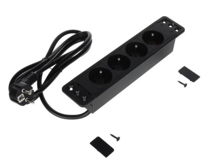 RIEX elektro zásuvka 4x230V černá