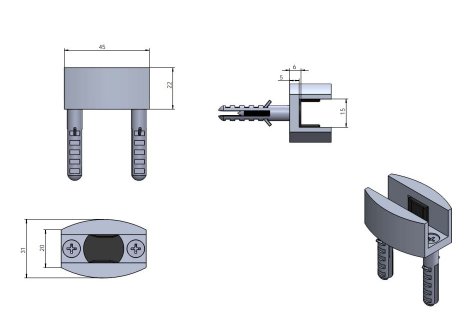 HERKULES GLASS - spodní vodítko pro skleněné dveře černá mat