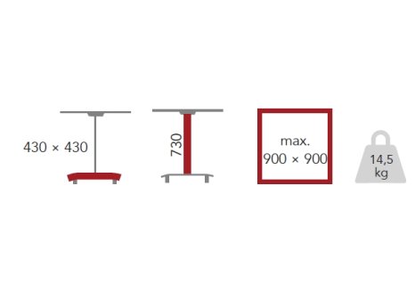 Centrální noha DESIGN 1711 430x430 mm černá