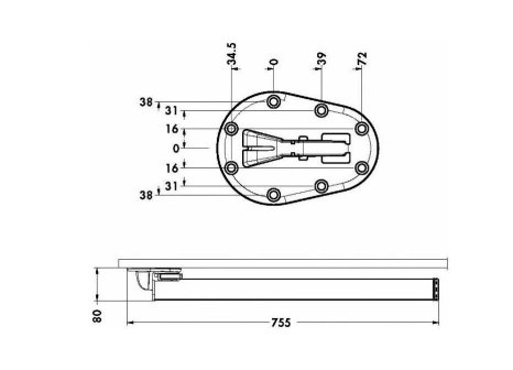 Stolová noha výška 700 mm skládací