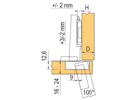 BLUM 71M258E CLIP TOP závěs 100° naložený EXPANDO