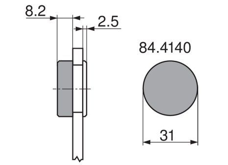 BLUM 84.4140 krytka sklo "O" lesklý chrom