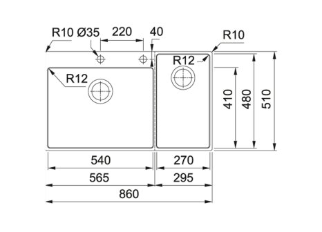 dřez Franke BWX 220/620-54-27 nerez