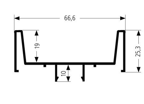 Profil vertikální středový 4500 mm nerez broušený