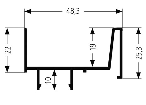 Profil vertikální boční 2700 mm zlatá broušená