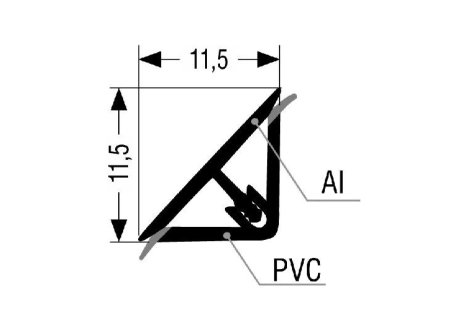 lišta těsnící TL 20 k pracovním deskám 2m