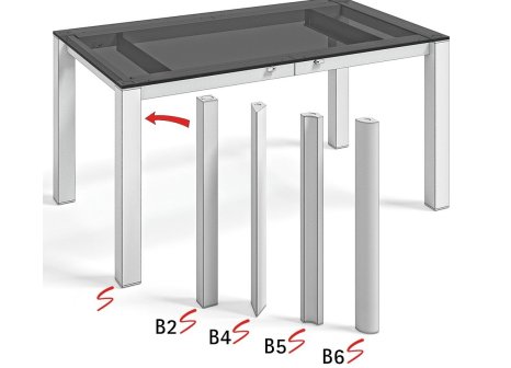 Stolová konstrukce Alu Star pro skleněnou desku B2 černá