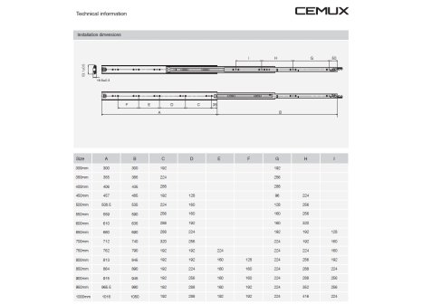 Plnovýsuv kuličkový vysoce zátěžový 100 kg s aretací